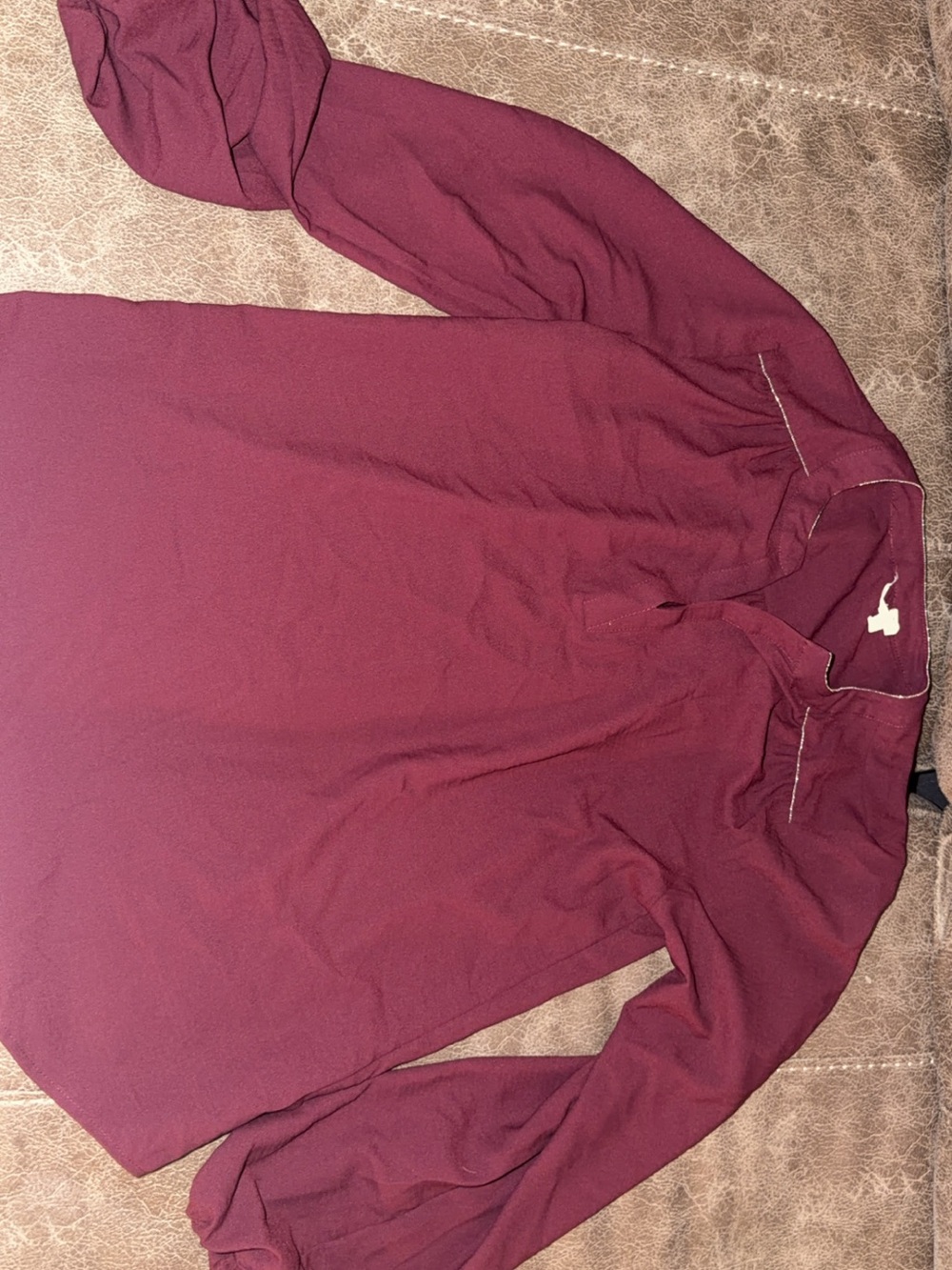 Maurices Burgundy Long-Sleeve Blouse